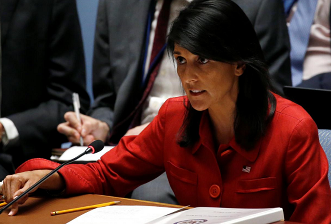 Bà Nikki Haley, Đại sứ Mỹ tại Liên Hợp Quốc. Ảnh: Reuters