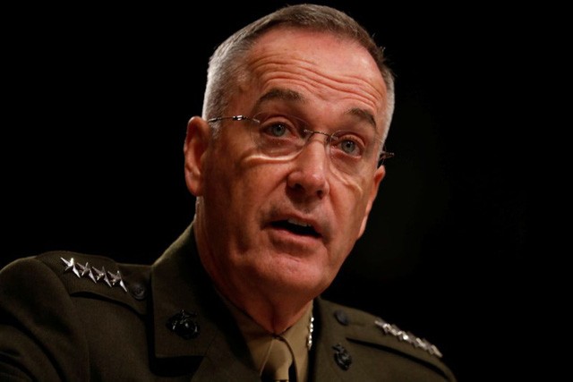 Chủ tịch Hội đồng tham mưu trưởng Mỹ Joseph Dunford (Ảnh: Reuters)