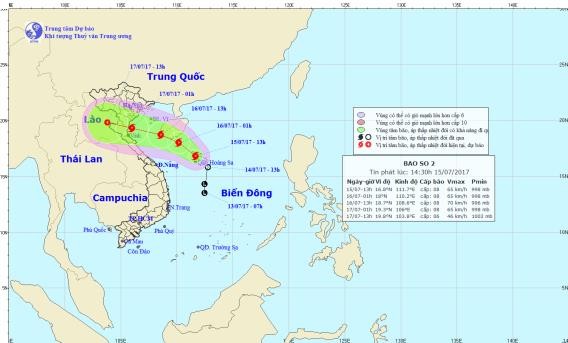 Bão Talas thẳng tiến vào bờ biển nước ta