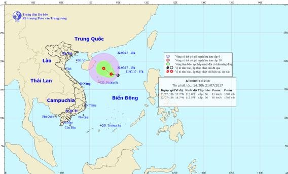 Thời tiết ngày 22/7: Xuất hiện áp thấp nhiệt đới ở Bắc Biển Đông