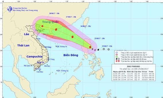Thời tiết ngày 26/8: Tiếp tục xuất hiện bão “khủng” trên biển Đông