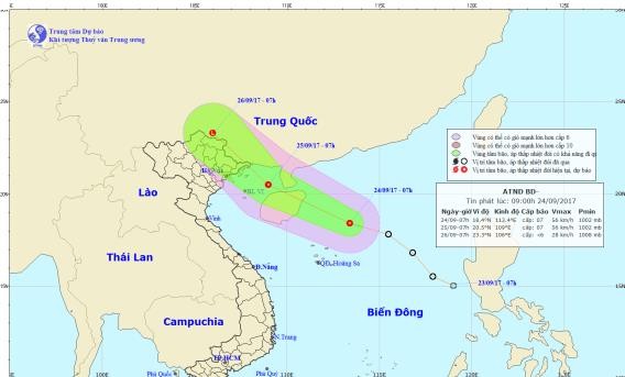 Áp thấp nhiệt đới sẽ đổ bộ vào Vịnh Bắc Bộ trong ngày mai