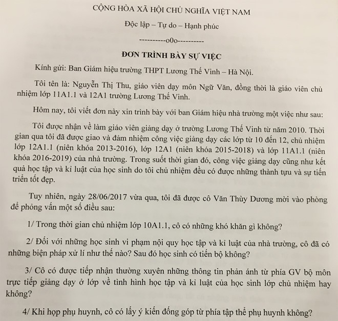 Cô giáo bị phụ huynh tố ” không có tình người” lên tiếng