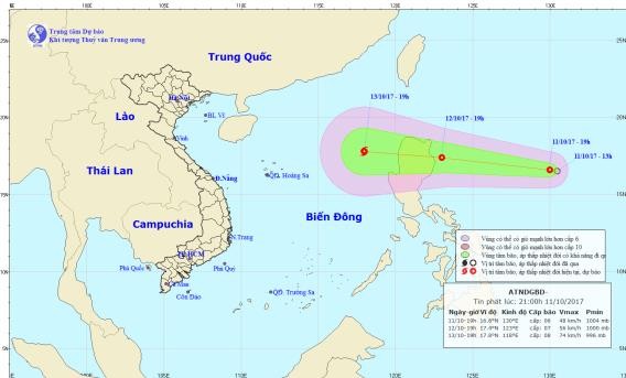 Tiếp tục xuất hiện áp thấp nhiệt đới trên biển Đông