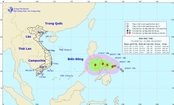 Đường đi của bão Kai-tak