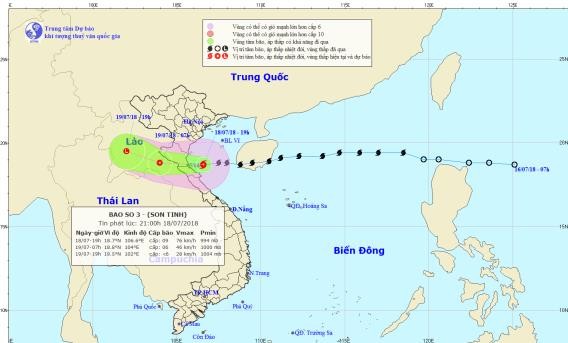 Các tỉnh Bắc Bộ và Bắc Trung Bộ có mưa to do ảnh hưởng hoàn lưu bão số 3