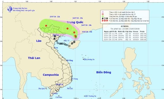 ATNĐ gây mưa to cho Bắc Bộ và Bắc Trung Bộ đến cuối tuần