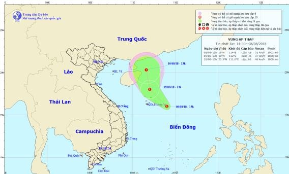 Sắp xuất hiện áp thất nhiệt đới trên biển Đông