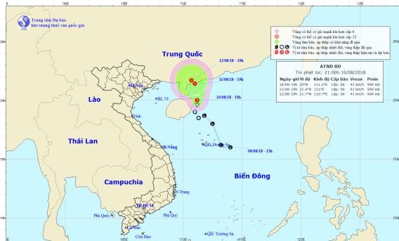 Áp thấp nhiệt đới gây mưa cho các tỉnh ven biển Bắc Bộ 