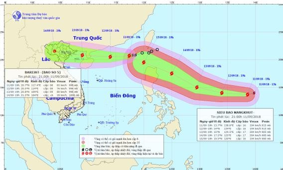 Bão số 5 suy yếu thành ATNĐ ngay khi tiến vào đất liền Quảng Ninh-Hải Phòng