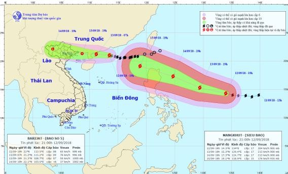 Bão số 5 đổ bộ vào chiều tối, gây mưa cho các tỉnh ven biển Bắc Bộ