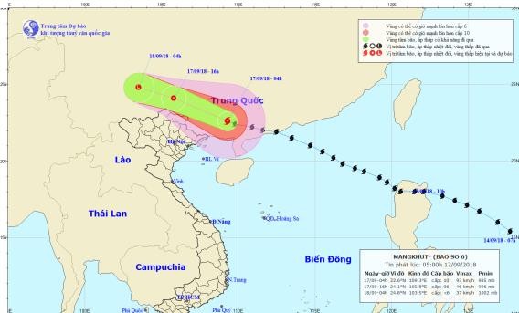 Bão Mangkhut suy yếu, toàn miền Bắc có mưa to trong ngày