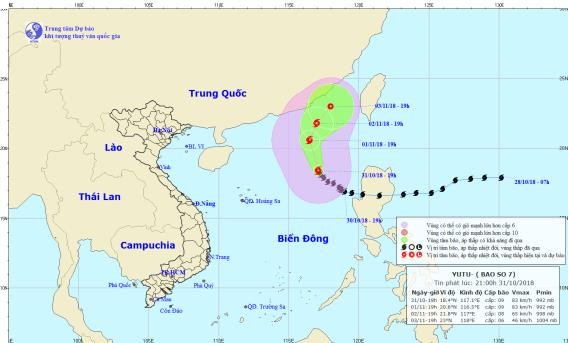 Bão Yutu nhanh chóng suy yếu do gặp khối không khí lạnh