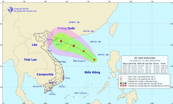 Vùng áp thấp có khả năng mạnh lên thành bão