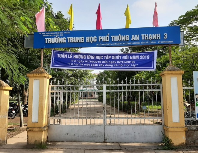 Trường THPT An Thạnh 3 - nơi xảy ra sự việc. Ảnh: Zing