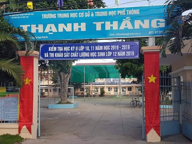 Trường Trung học cơ sở-Trung học phổ thông Thạnh Thắng - nơi xảy ra sự việc. Ảnh: Tiền Phong