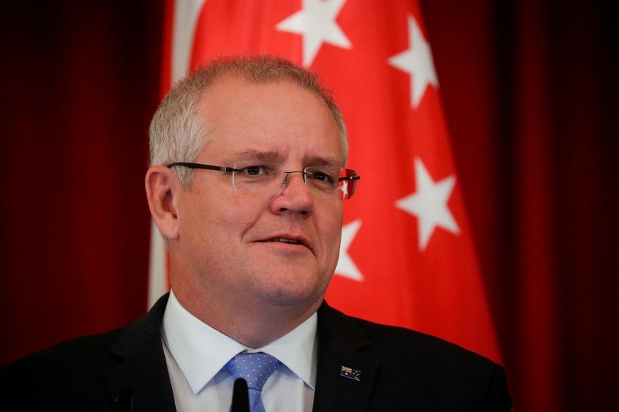 Thủ tướng Australia Scott Morrison trong một buổi họp báo tại Singapore vào ngày 7/6/2019. Ảnh: REUTERS