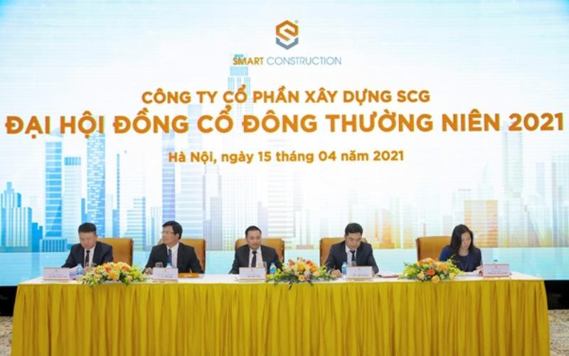 Toàn cảnh Đại hội đồng cổ đông thường niên 2021 của Công ty cổ phần Xây dựng SCG.