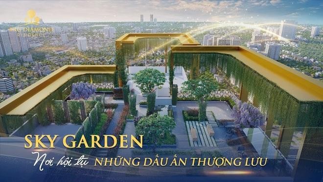 Sự xuất hiện của vườn thượng uyển trên cao tại Diamond Residence thu hút sự quan tâm lớn của thị trường.