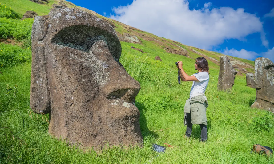 Biến đổi khí hậu đe dọa đến tượng Moai trên đảo Phục Sinh