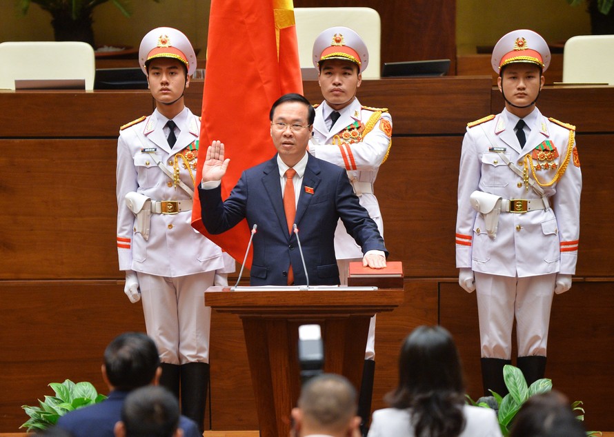 Ông Võ Văn Thưởng, Uỷ viên Bộ Chính trị, Thường trực Ban Bí thư được Quốc hội bầu giữ chức Chủ tịch nước nhiệm kỳ 2021- 2026. (Ảnh: VGP)