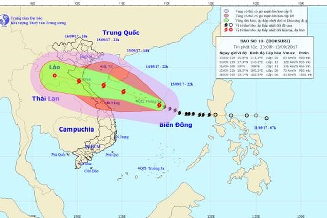 Các tỉnh miền Trung ứng phó với bão số 10