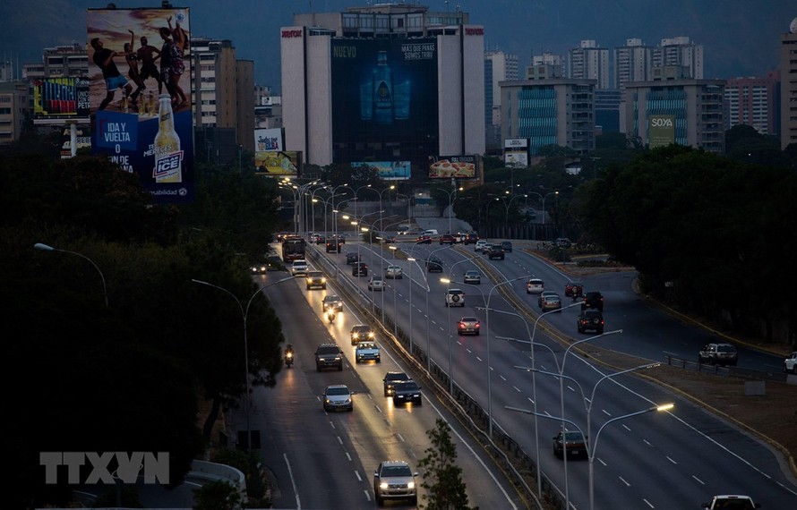 Cảnh mất điện tại Caracas, Venezuela, ngày 26/3/2019. (Nguồn: AFP/TTXVN)