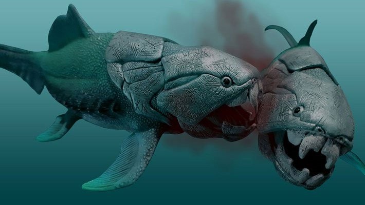 Dunkleosteus sở hữu bộ hàm như máy chém, đủ sức xuyên qua lớp da bọc thép của chính đồng loại.