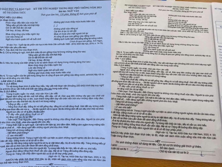 Xác minh việc đề thi Ngữ văn xuất hiện trên mạng xã hội trong thời gian làm bài