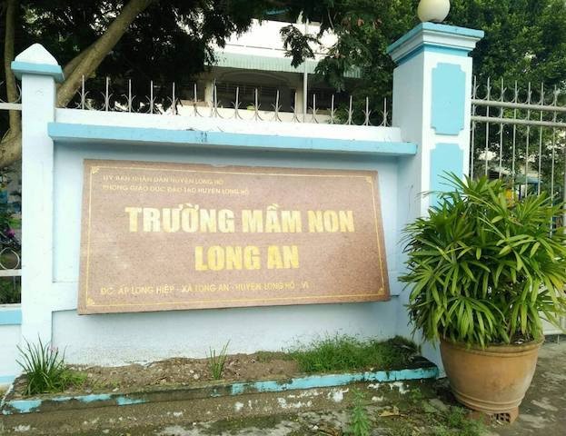 Trường mầm non Long An, nơi hiệu trưởng bớt xén tiền ăn bán trú. (Ảnh: M.A)