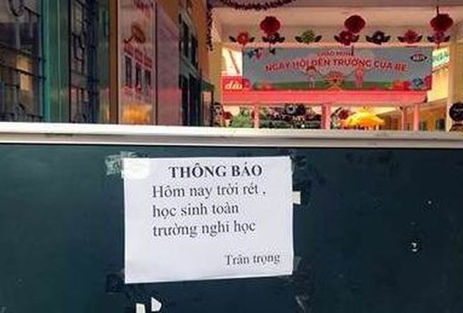 Các em học sinh ở Lạng Sơn thông báo được nghỉ học. (Ảnh: TL)