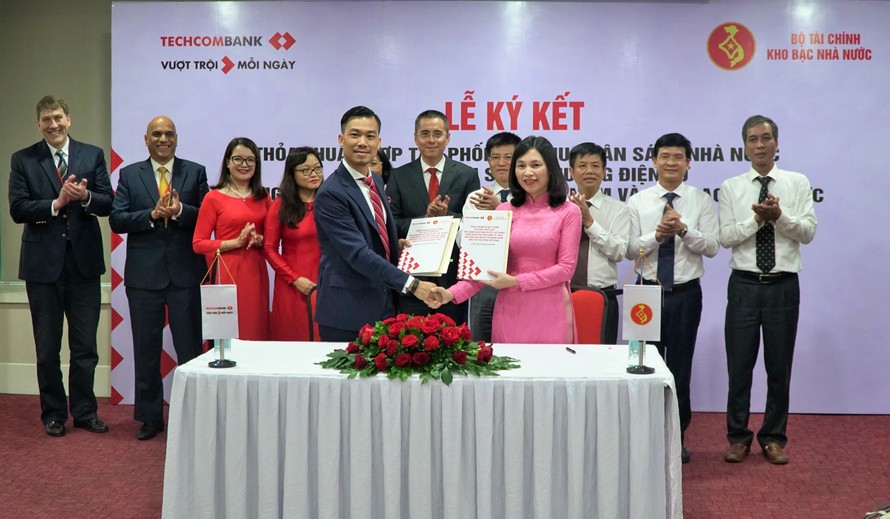 Kho bạc Nhà nước ký thỏa thuận với Techcombank về phối hợp thu ngân sách và thanh toán song phương điện tử