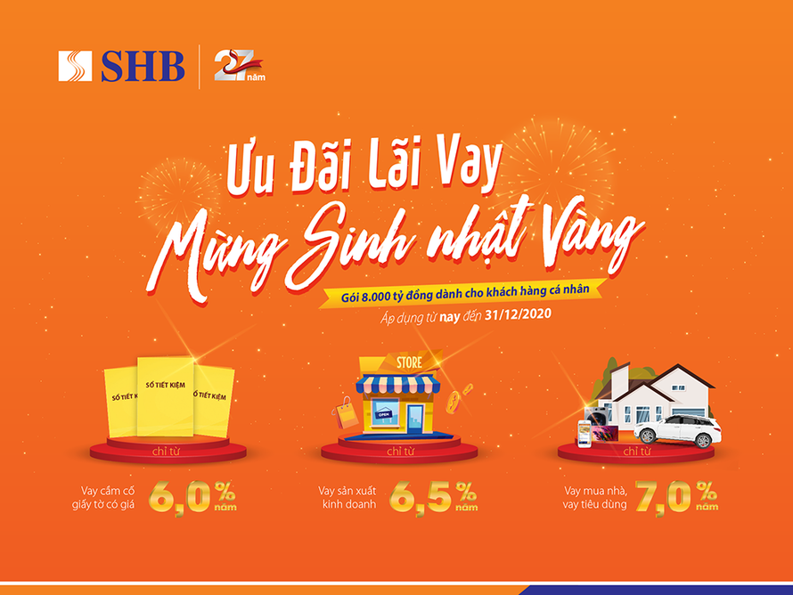 SHB tung gói tín dụng cá nhân 8.000 tỷ đồng với lãi suất ưu đãi