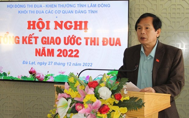 Ông Phạm Thanh Quan phát biểu tại một hội nghị. (Nguồn: Báo Lâm Đồng)