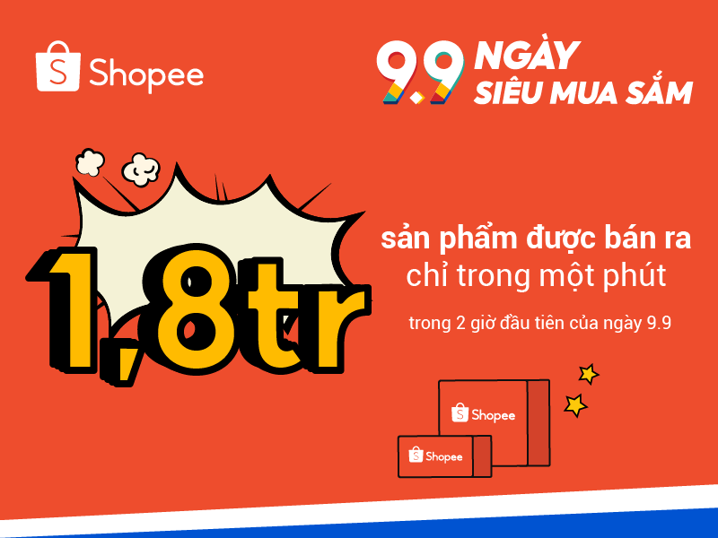 1,8 triệu sản phẩm đã được bán ra chỉ trong vòng một phút trên Shopee