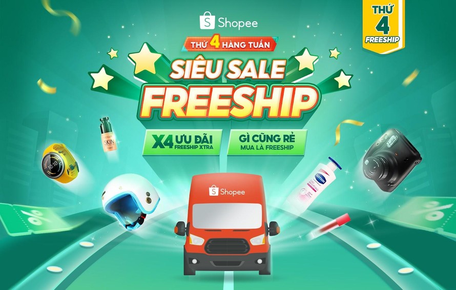 Shopee sale đậm kèm miễn phí vận chuyển mỗi thứ 4 hàng tuần, nhanh tay truy cập để săn sale