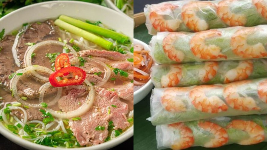 Phở và nem cuốn Việt Nam. Ảnh: Foody.vn 