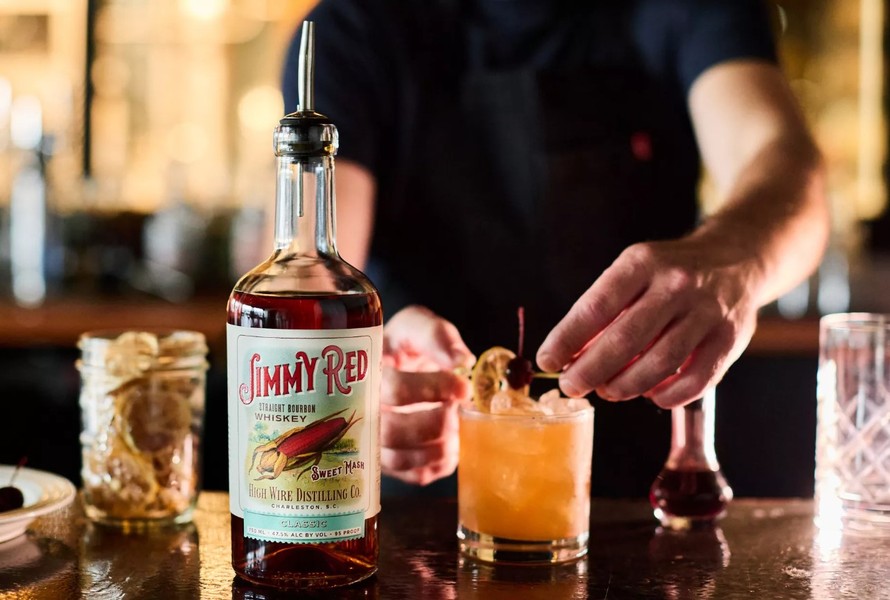 Rượu Jimmy Red Straight Bourbon Whiskey. Ảnh: Courtesy of High Wire Co. Distilling.