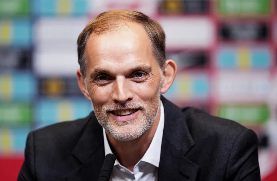 Thomas Tuchel trong buổi họp báo tại sân Wembley. Nguồn: John Walton/PA