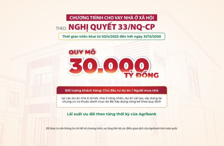 Agribank tiên phong triển khai chương trình tín dụng ưu đãi lãi suất nhà ở xã hội 