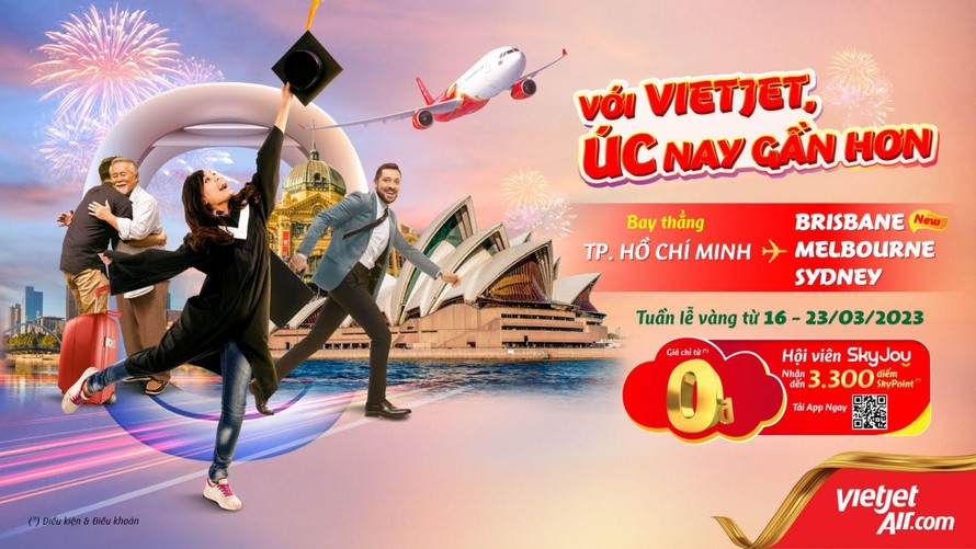 Vé 0 đồng bay thẳng Brisbane, khám phá Úc dễ dàng cùng Vietjet!