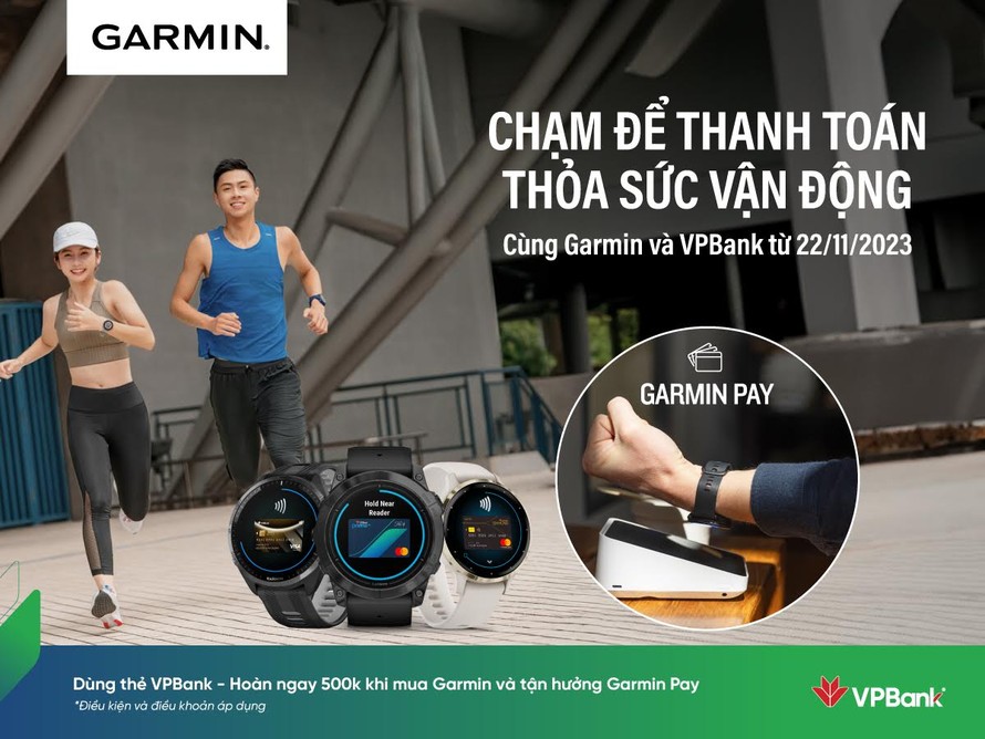 VPBank hợp tác với Garmin ra mắt hình thức thanh toán bằng đồng hồ thông minh