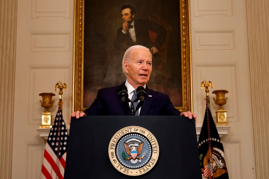 Tổng thống Mỹ Joe Biden công bố đề xuất mới của Israel về thỏa thuận ngừng bắn ở Gaza, tại Nhà Trắng ngày 31/5/2024. Ảnh: ABC.