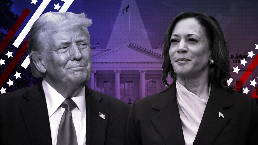 Hai ứng cử viên Tổng thống Mỹ Donald Trump và Kamala Harris. Ảnh: BBC.