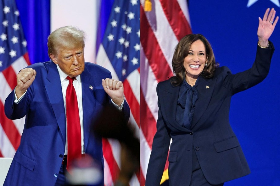 Hai ứng cử viên Tổng thống Mỹ Donald Trump và Kamala Harris.