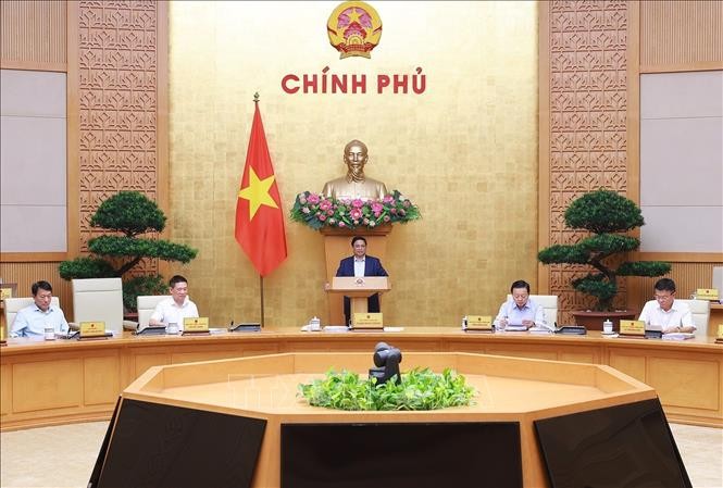 Thủ tướng Phạm Minh Chính chủ trì phiên họp Chính phủ thường kỳ tháng 10 năm 2024. Ảnh: Dương Giang/TTXVN.