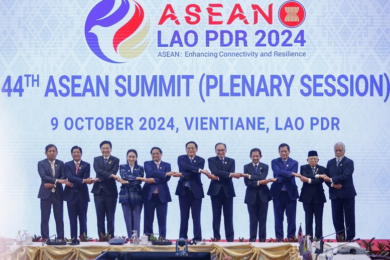 Chủ đề hợp tác năm 2024 "ASEAN: Thúc đẩy kết nối và tự cường". Ảnh: VGP/Nhật Bắc.