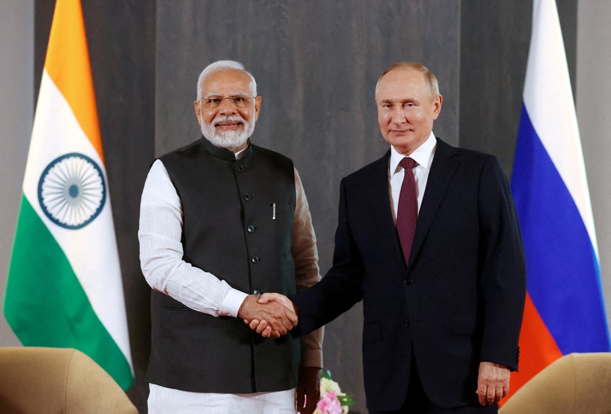 Thủ tướng Ấn Độ Narendra Modi và Tổng thống Nga Vladimir Putin.