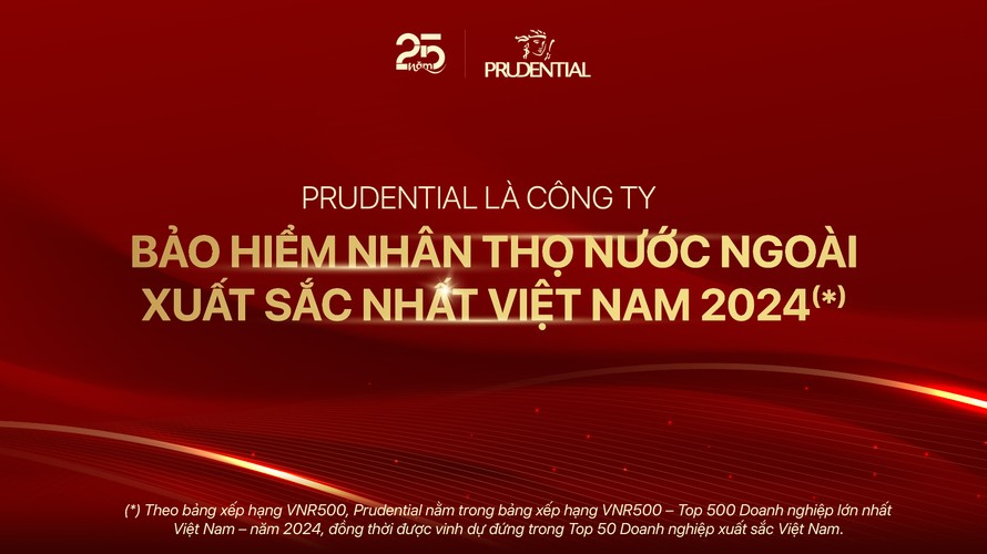 Prudential vinh dự lọt Top 50 Doanh Nghiệp Xuất Sắc Nhất Việt Nam 2024.