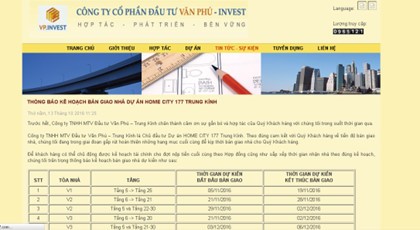 Văn Phú Invest bị tố “treo đầu dê bán thịt chó”? (*)